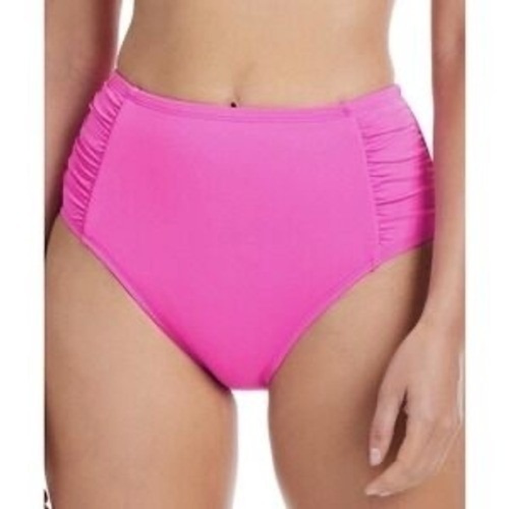 NWT Bleu Rod Beattie The Kore Shirred High Waist Bikini Bottom Dahlia size 4 $39